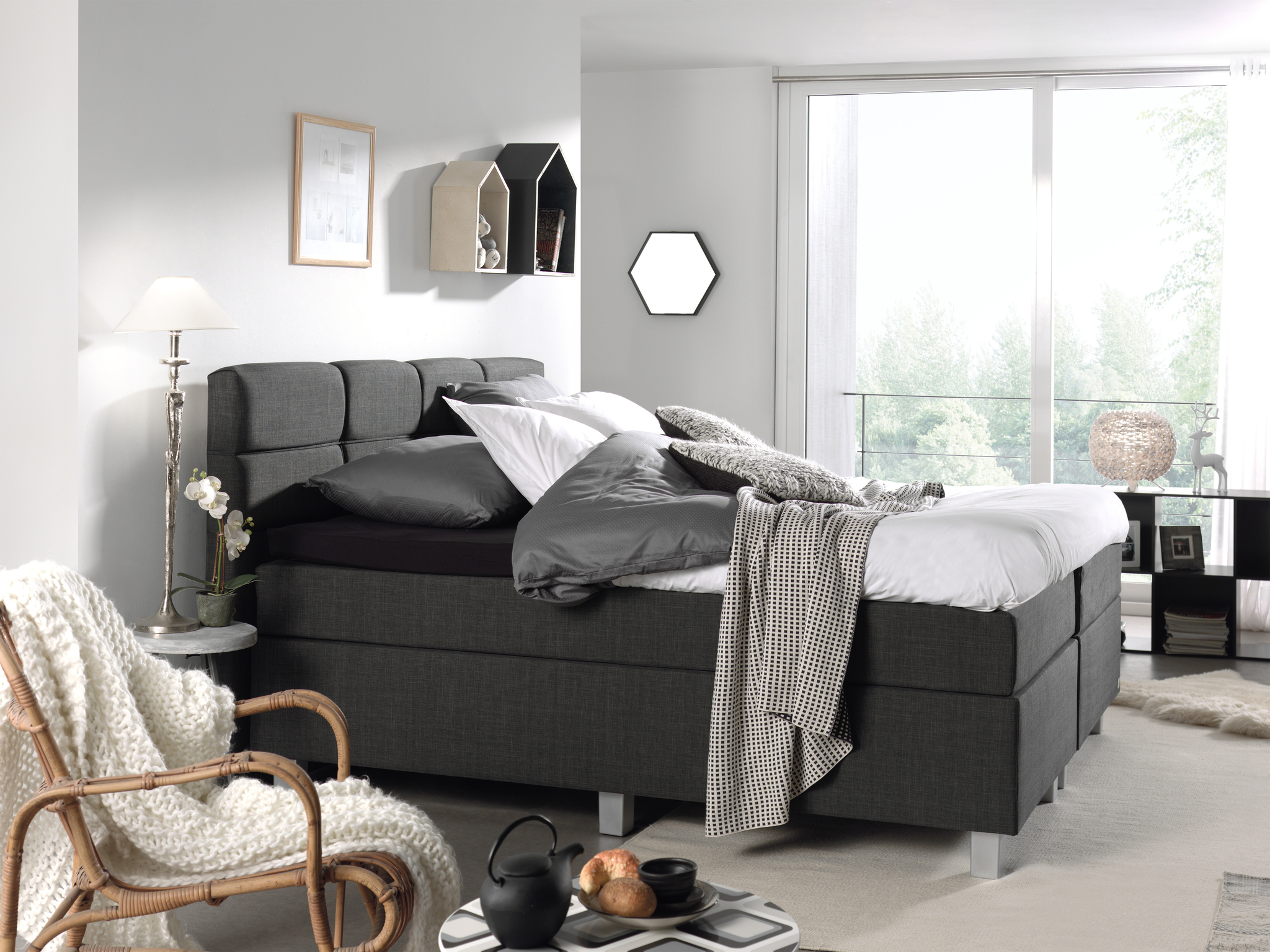 Boxspring Derdir Antraciet 160x200 - Afbeelding 2