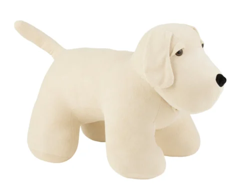 Decoratiefiguur Neidor wit polyester hond met zachte uitstraling en stevige, zandgevulde basis, H45 cm
