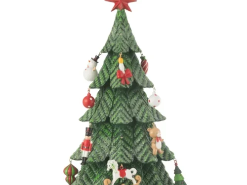 Kerstboom Geelvaro Meerkleurig H51,5 cm met rode ster, vrolijke LED-ornamenten en speelse kerstdecoratie