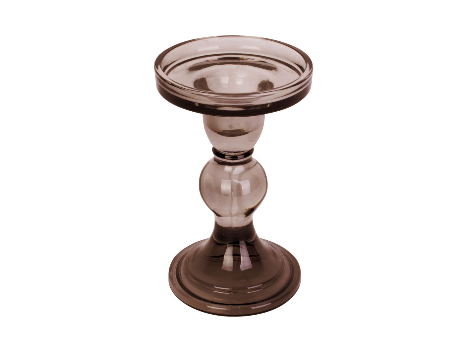 Kandelaar Daulvane Glas Bruin Ø9 cm - Afbeelding 2