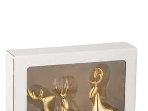 Decoratiefiguur Daammy Goud H16 cm - Set van 3