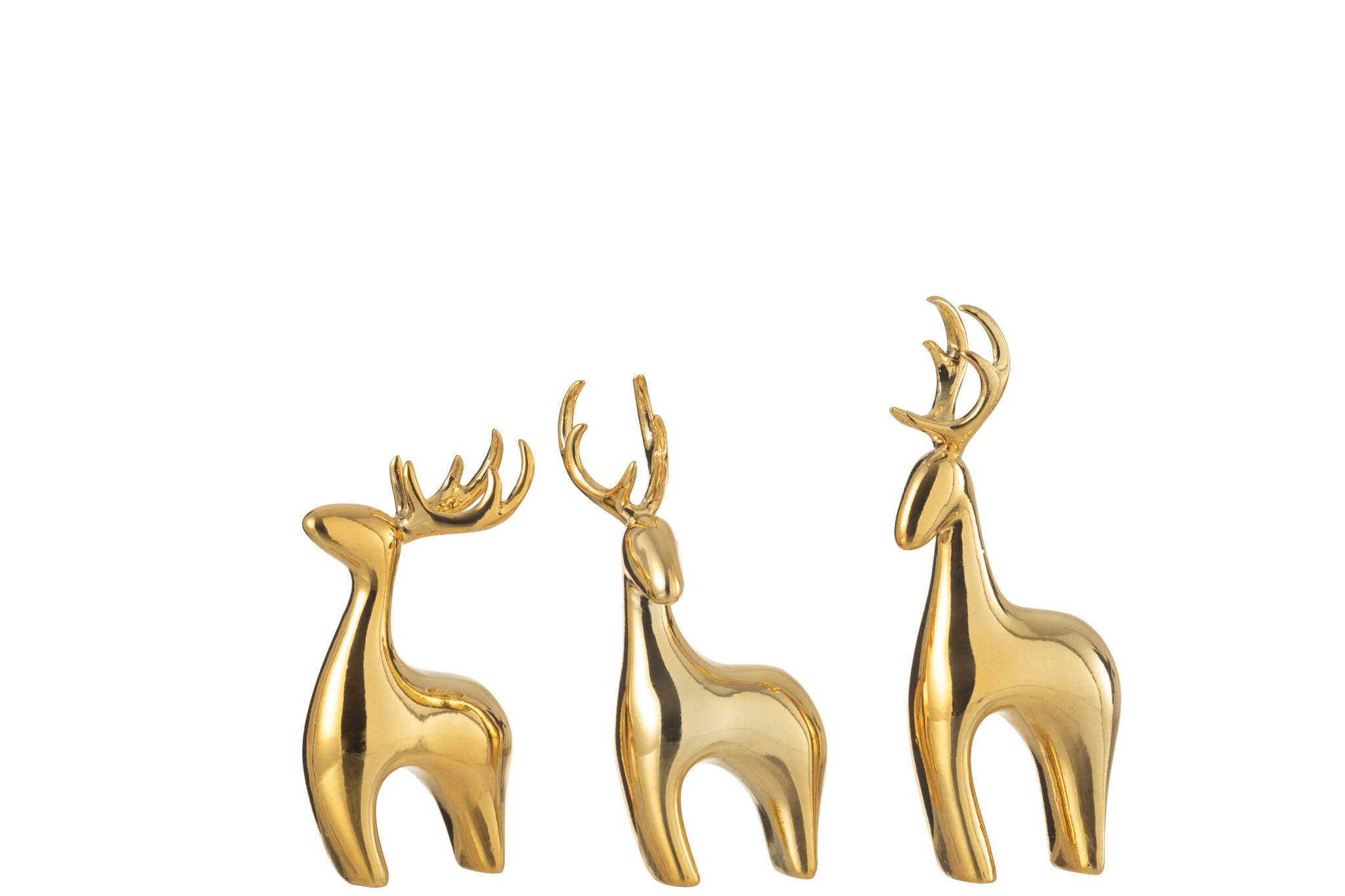 Decoratiefiguur Daammy Goud H16 cm - Set van 3 - Afbeelding 3