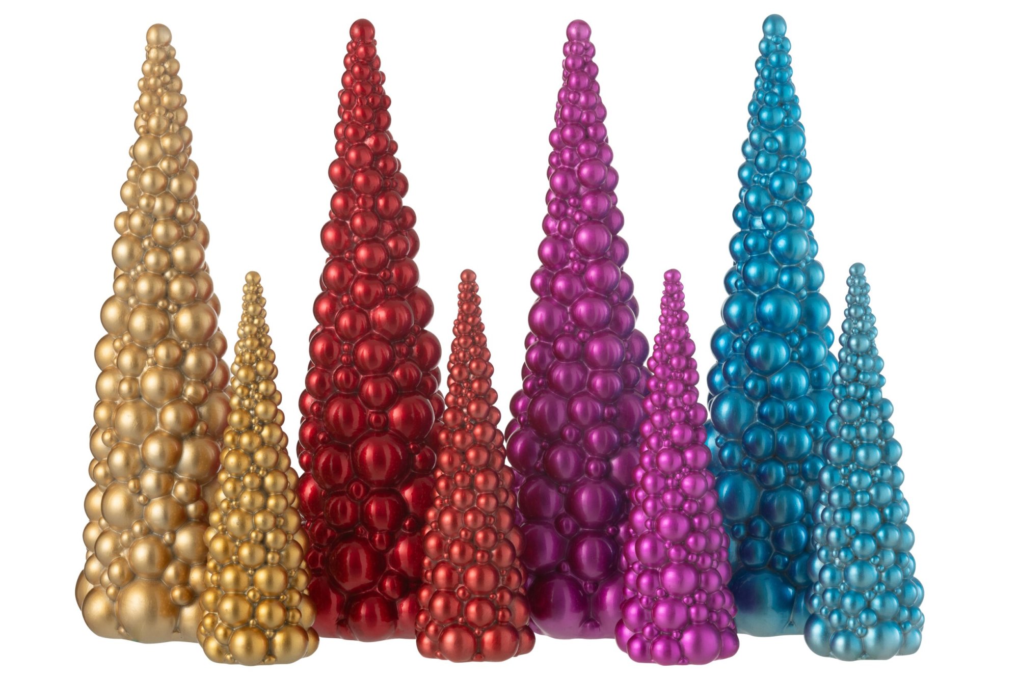 Kerstballen Preeltan Meerkleurig - Set van 4