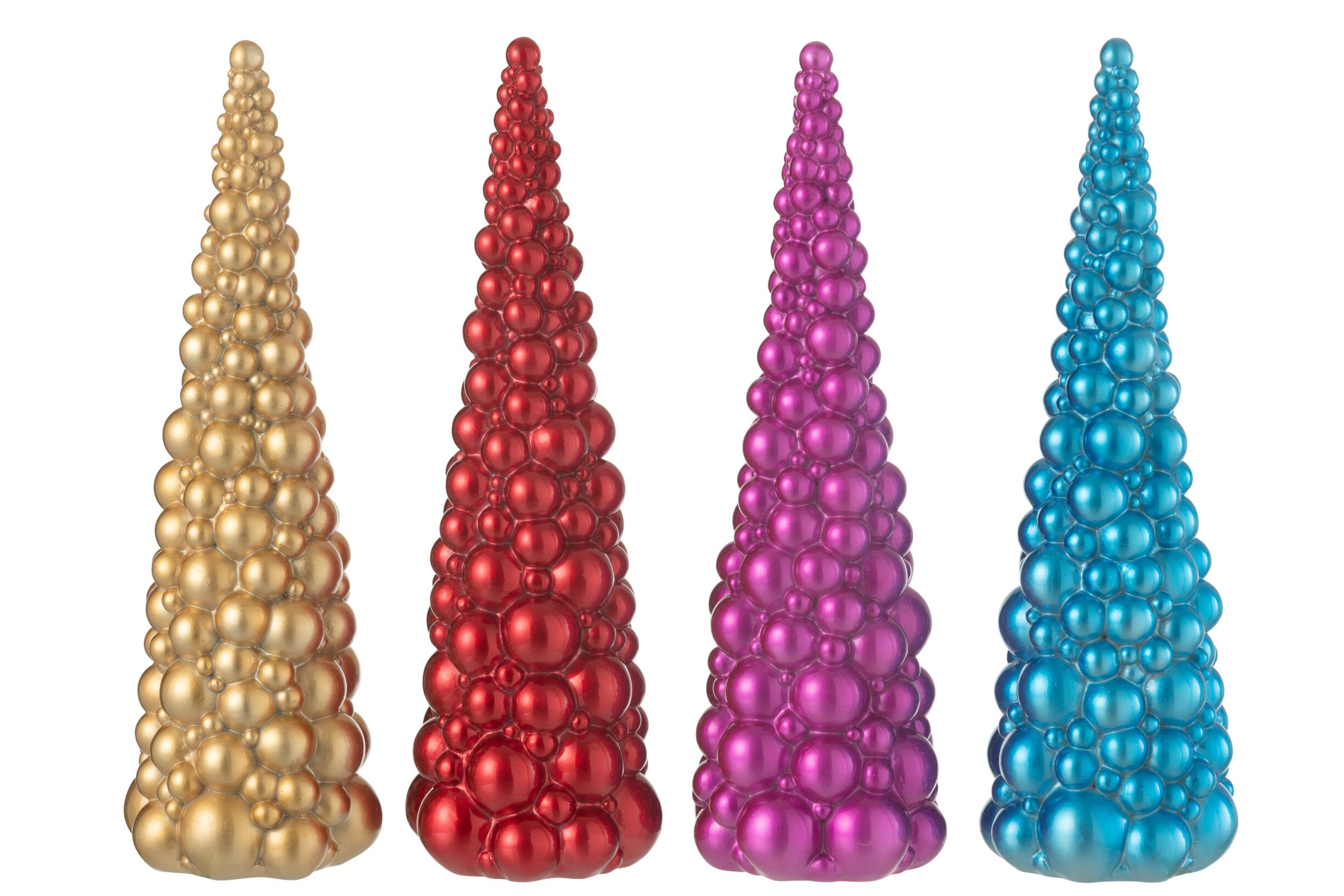 Kerstballen Preeltan Meerkleurig - Set van 4 - Afbeelding 3