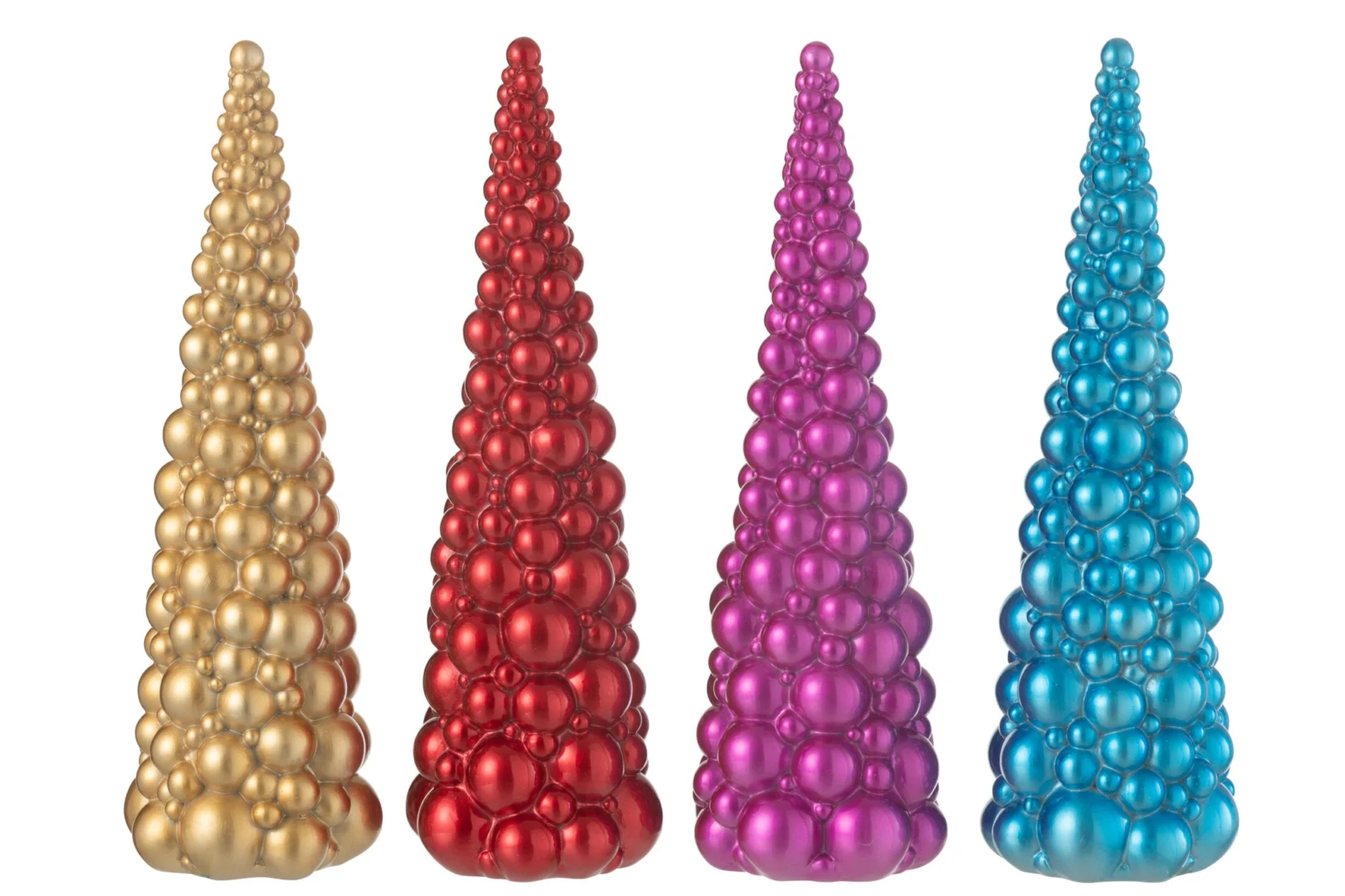 Kerstballen Preeltan Meerkleurig - Set van 4 - Afbeelding 3