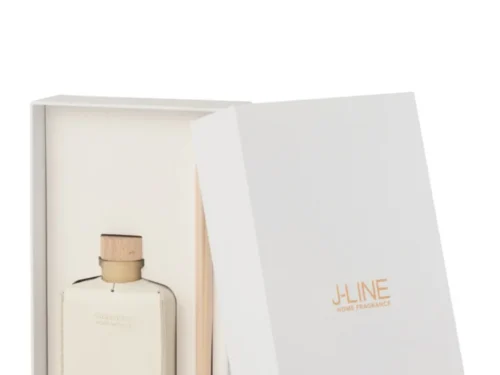 Geurolie Heelvi Wit in witte giftbox, luxe home fragrance met houtdop en zachte witte druifgeur
