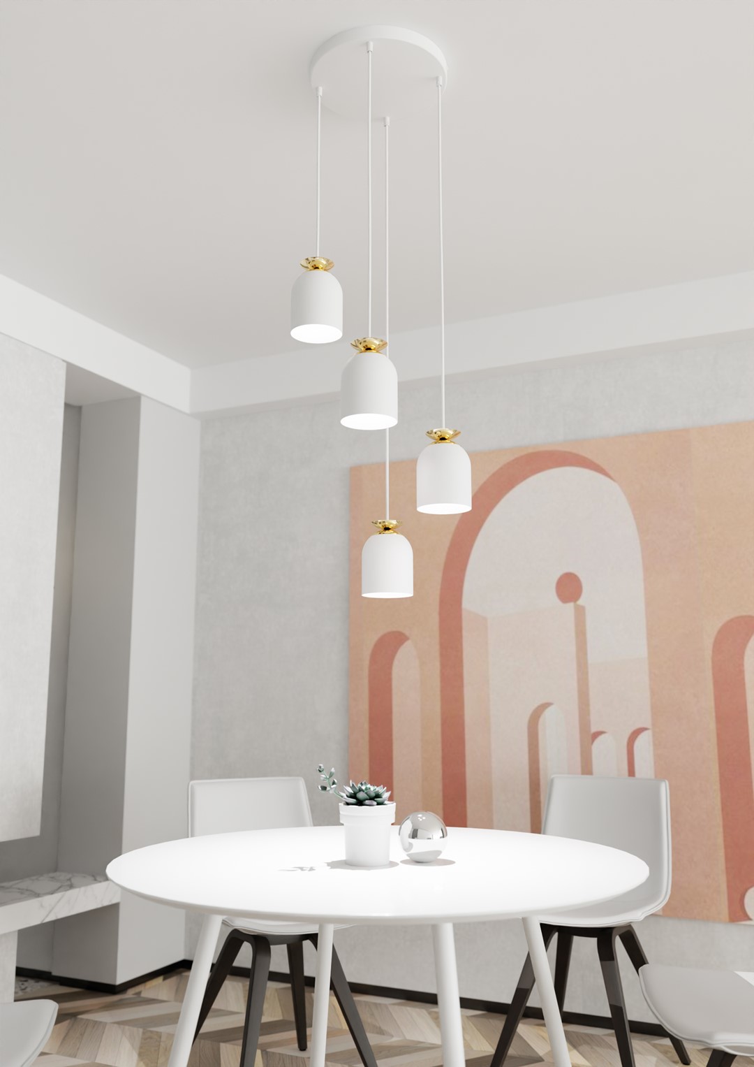 Hanglamp Nielia Wit Ø11 cm - Afbeelding 2