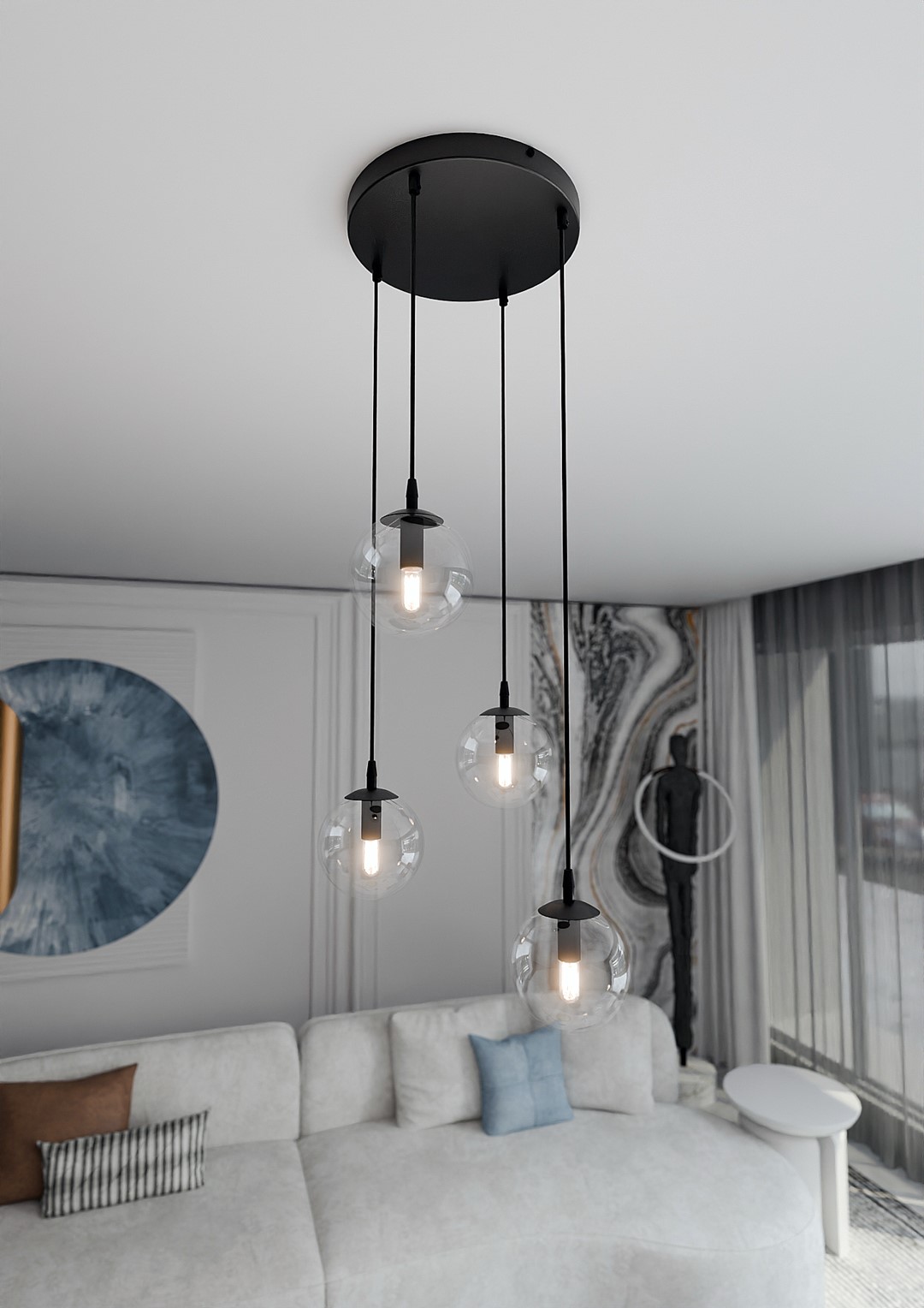 Hanglamp Paunsak Zwart Ø14 cm - Afbeelding 4