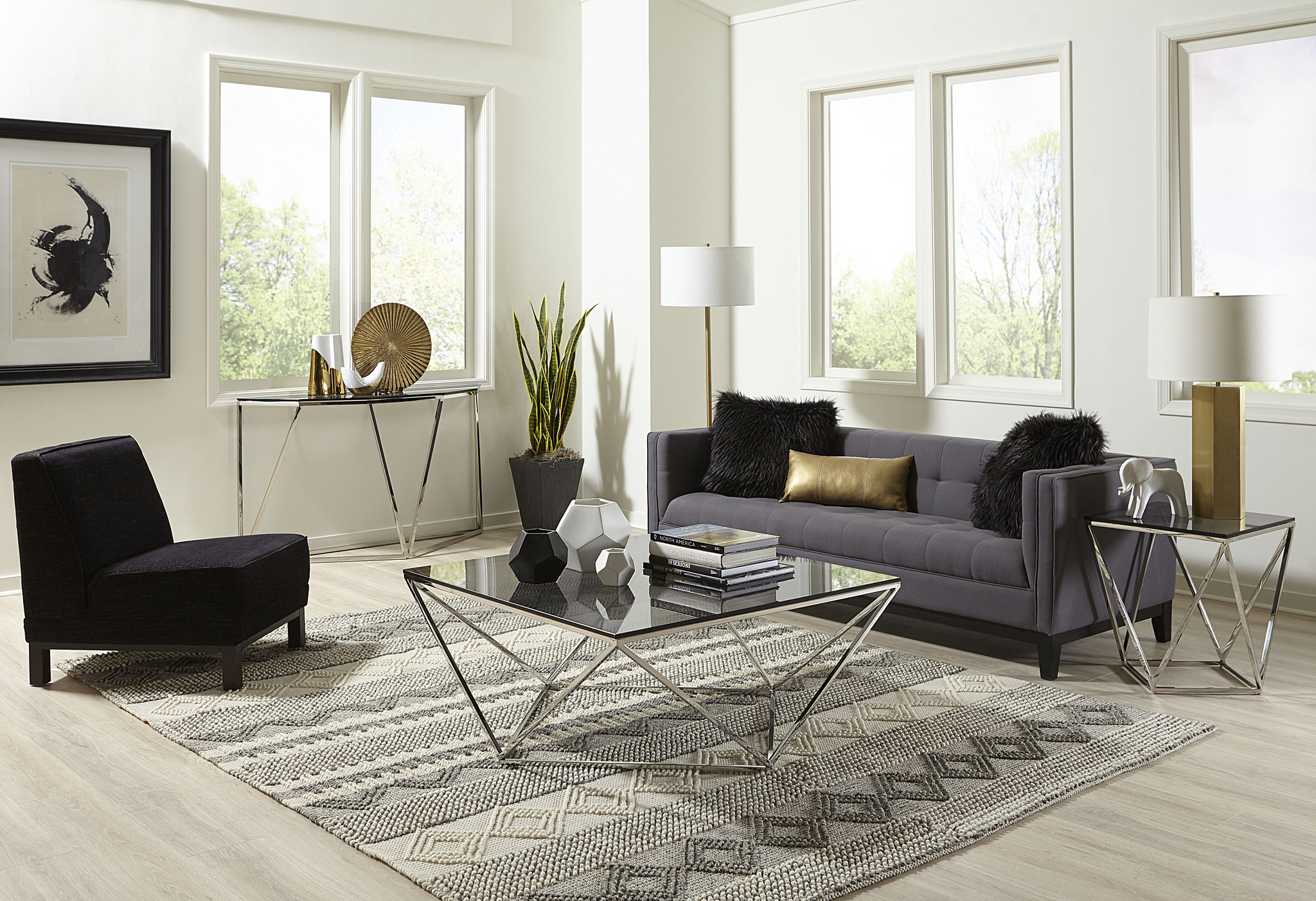 Sidetable Hiellon Staal 140 cm - Afbeelding 7