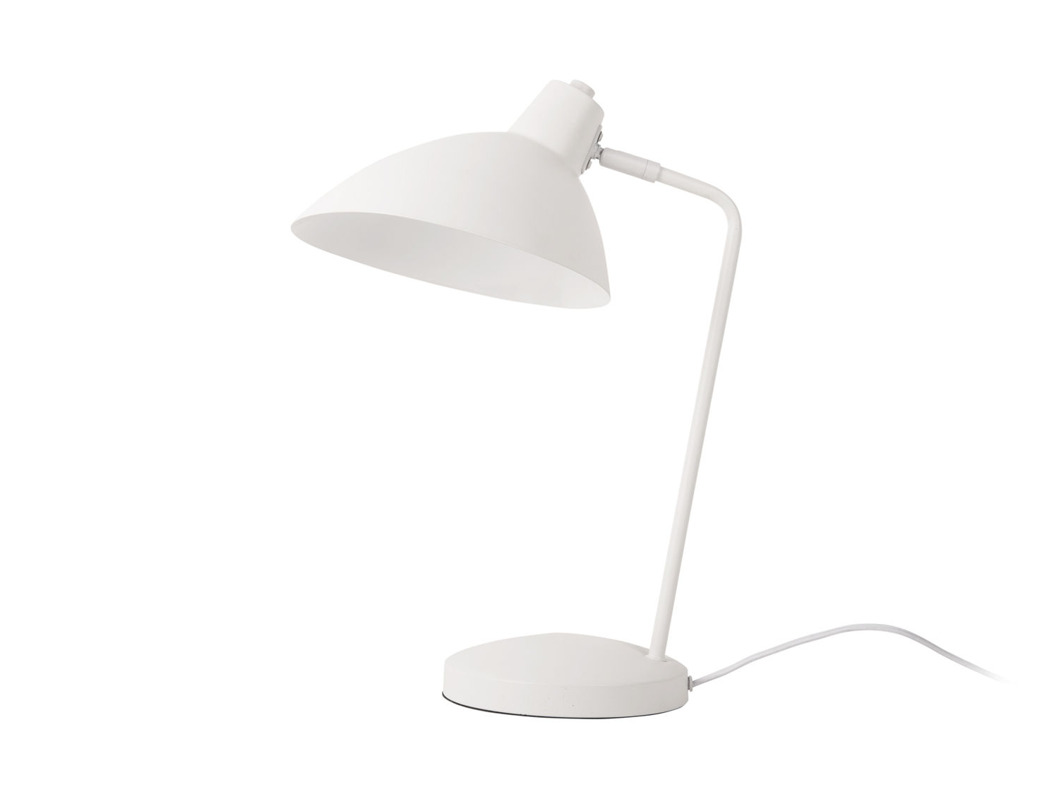 Tafellamp Beikand Wit H49 cm, matte metalen bureaulamp met minimalistisch ontwerp en snoer