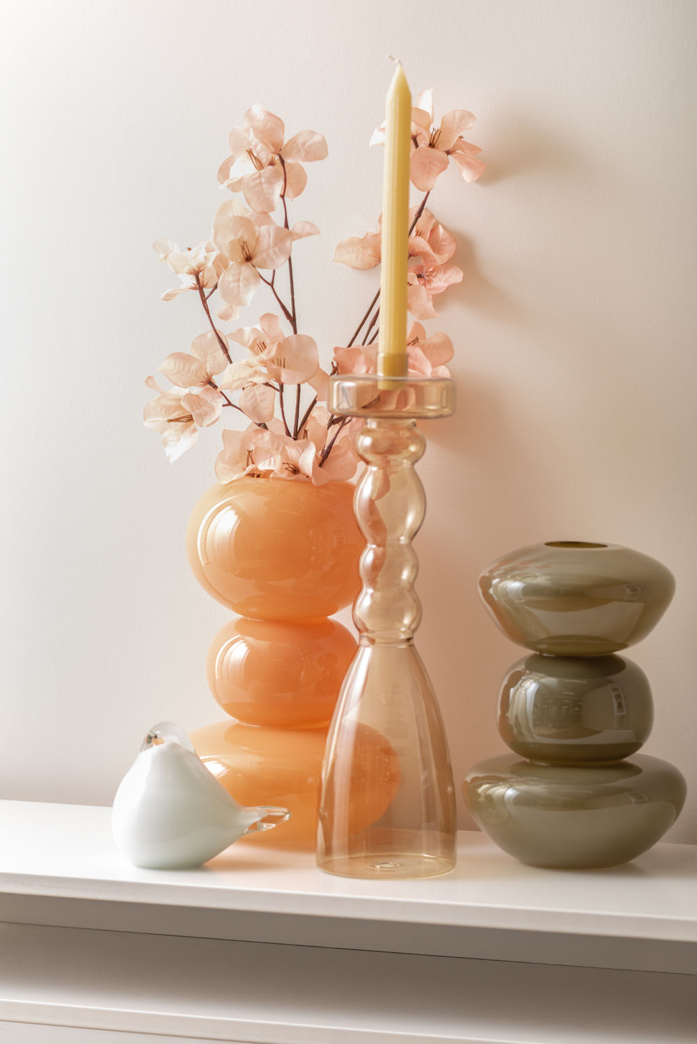 Beeld Pieltaro Glas Wit H8 cm - Afbeelding 3