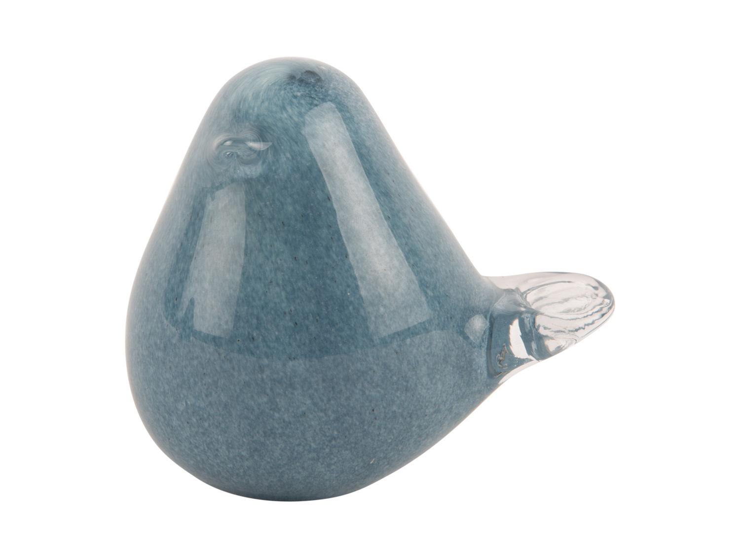 Beeld Prarmon glas zacht blauw, 12 cm, organische vorm met glanzende afwerking en transparant detail