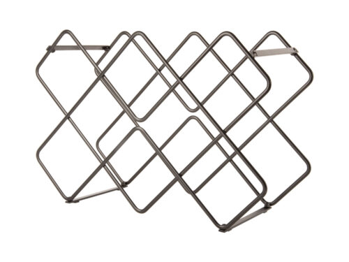 Wijnrek Beirrun zwart metaal voor 6 flessen, luchtig en modern ontwerp
