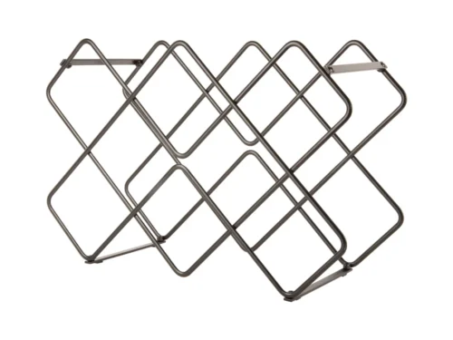 Wijnrek Beirrun zwart metaal voor 6 flessen, luchtig en modern ontwerp