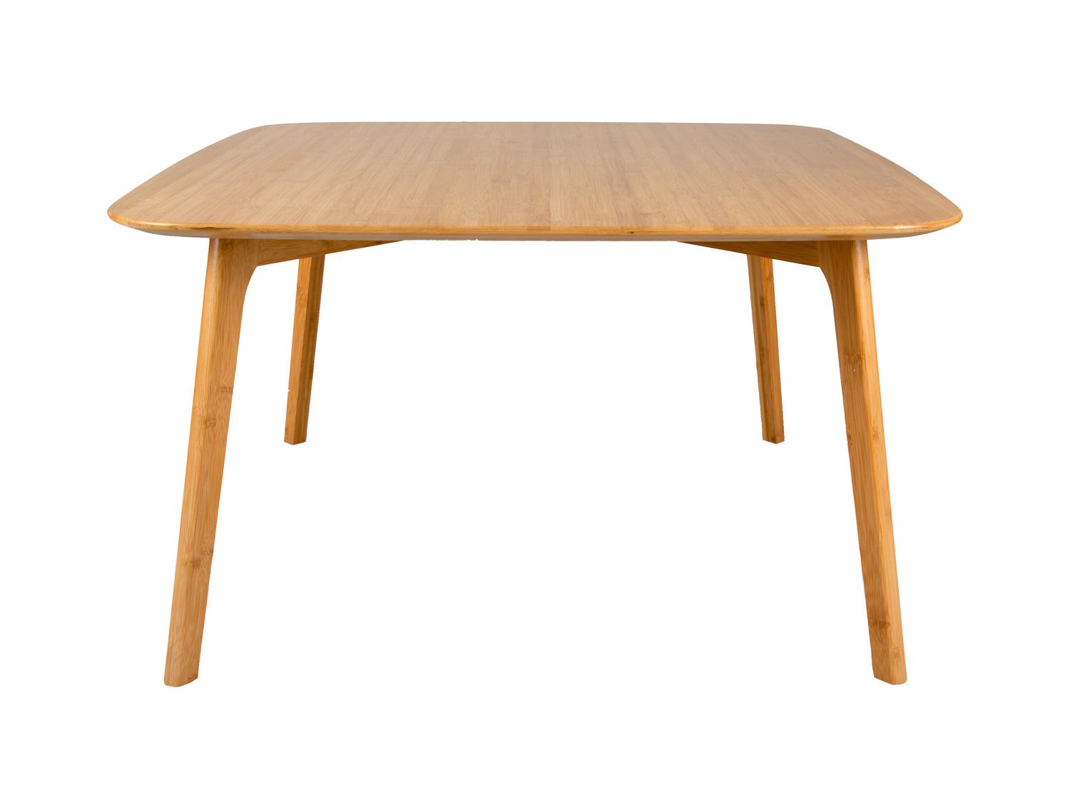 Salontafel Greidol bamboe 80 cm met ronde hoeken en luchtige houten poten