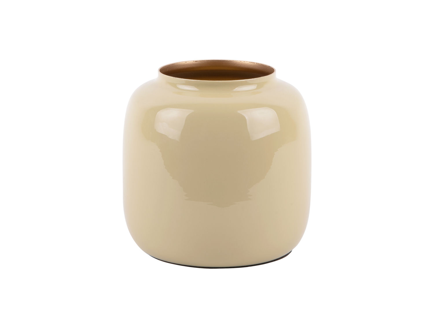 Vaas Jonura metaal bruin Ø13 cm met glanzende afwerking en ronde, decoratieve vorm