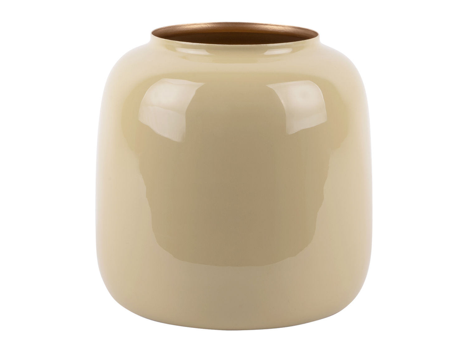 Roosten Metaal Bruin vaas Ø19 cm met glossy afwerking en compacte, ronde vorm