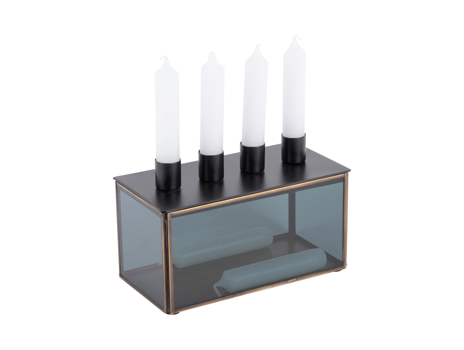 Kandelaar Boormella Glas Zwart H13 cm - Afbeelding 3