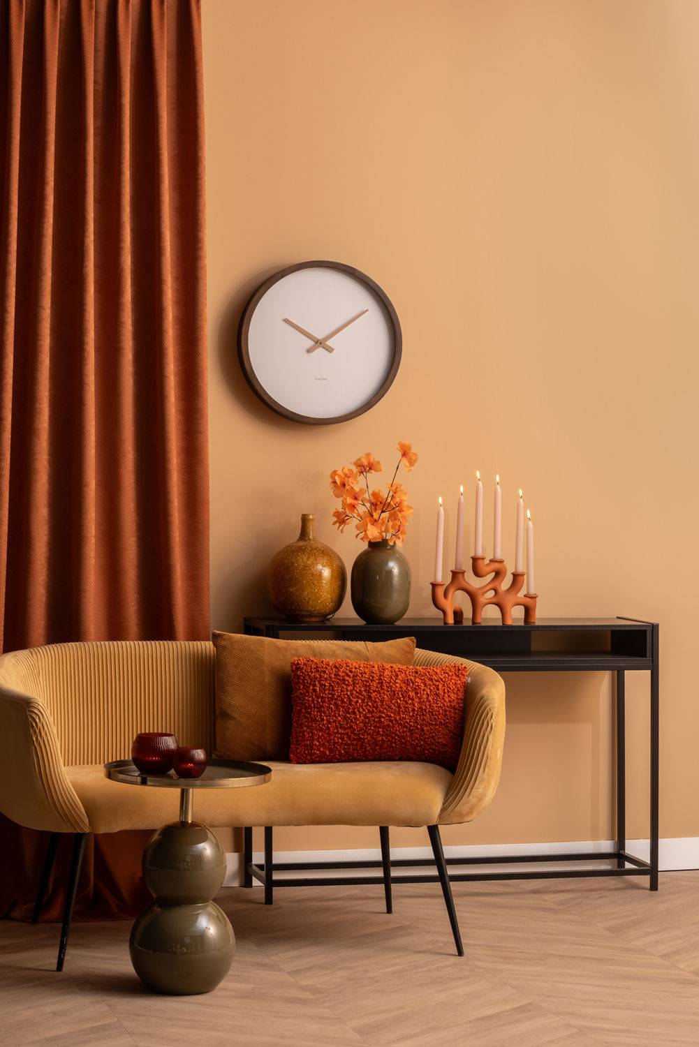 Wandklok Laummak Hout - Afbeelding 4