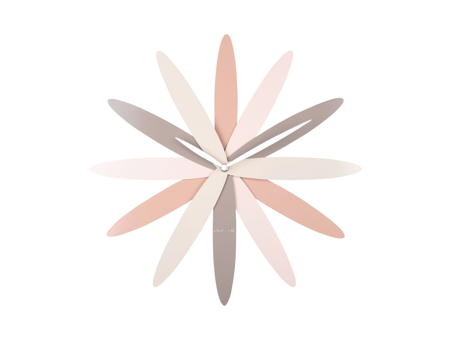 Karlsson Wandklok Klaandin Roze met 45 cm bloemvormig ontwerp in zachte roze en beige tinten