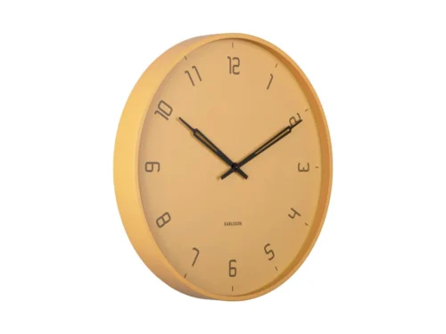 Wandklok Sloondura Geel van Karlsson, rond 40 cm, honey yellow met strak en duidelijk design