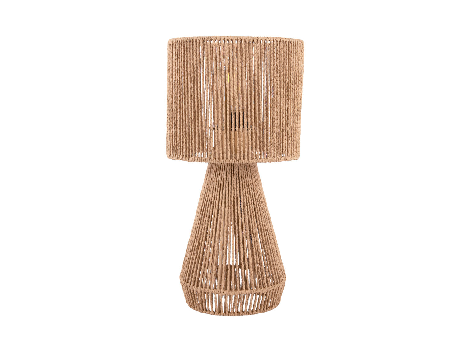Tafellamp Truldan van papier touw, H40 cm, met warme, natuurlijke uitstraling en open geweven design