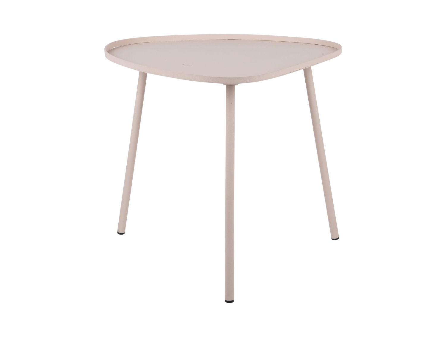 Bijzettafel Keidand Metaal 44 cm met organische vorm en textured finish in zacht beige