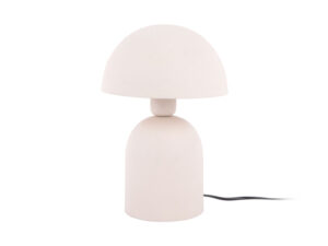 Tafellamp Flussir warm grijs, paddenstoelvorm met getextureerde afwerking en snoer, H30 cm