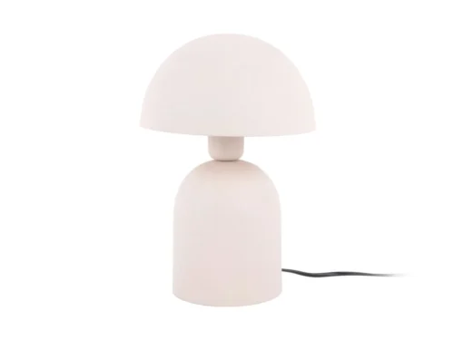 Tafellamp Flussir warm grijs, paddenstoelvorm met getextureerde afwerking en snoer, H30 cm