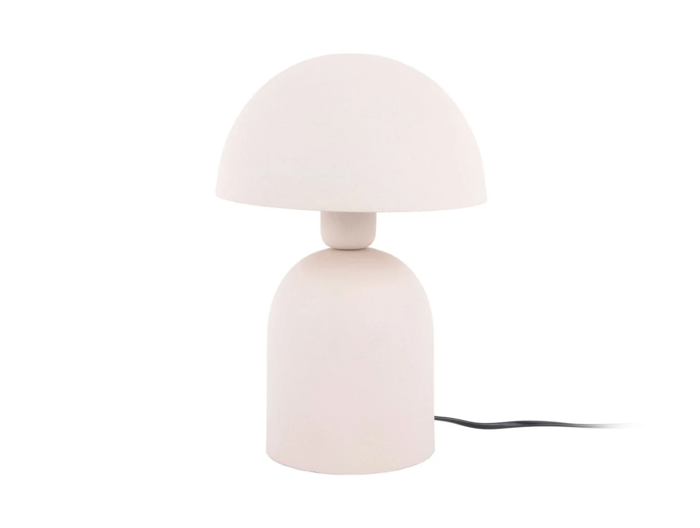 Tafellamp Flussir warm grijs, paddenstoelvorm met getextureerde afwerking en snoer, H30 cm