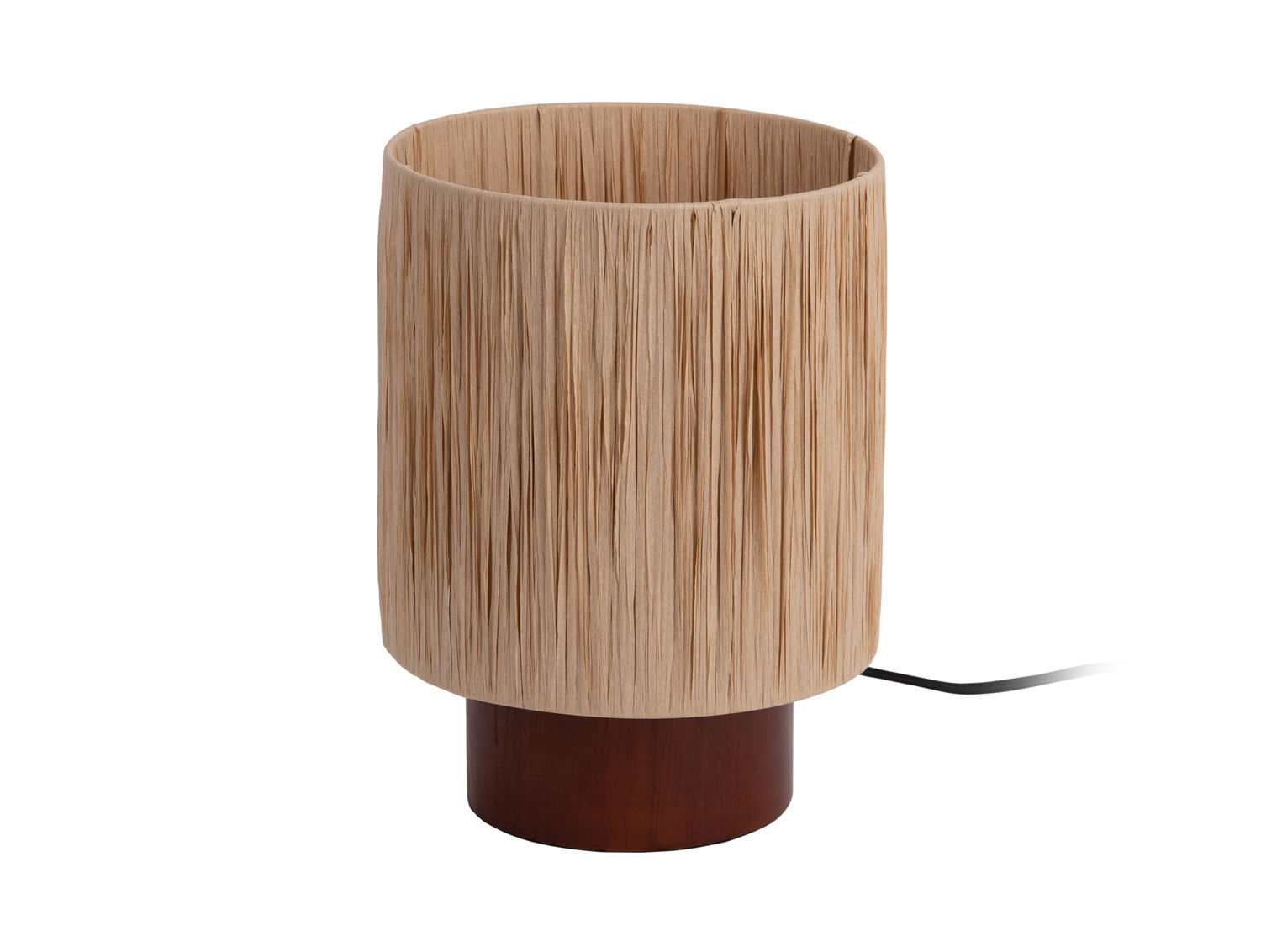 Tafellamp Meimek Naturel H29 cm met papier kap en houten voet, warme natuurlijke uitstraling