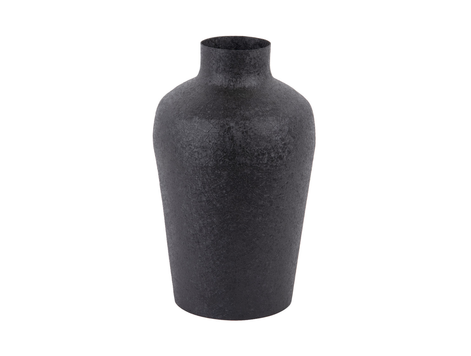 Vaas Keirane zwart metaal, H27 cm, getextureerde afwerking en stoer decoratief design