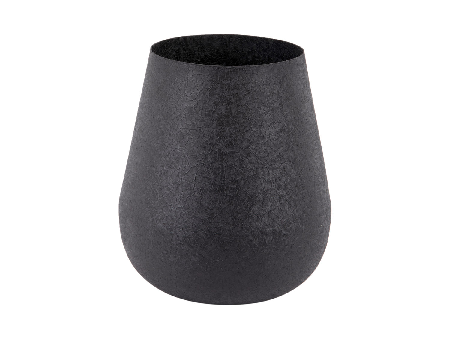 Vaas Noodek Metaal Zwart H25 cm met getextureerde afwerking, stijlvol en modern voor takken of decoratie