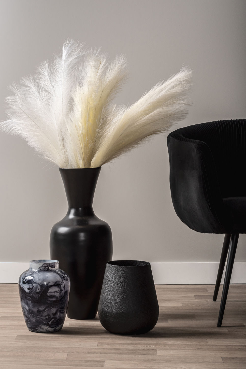Vaas Noodek Metaal Zwart H25 cm - Afbeelding 3