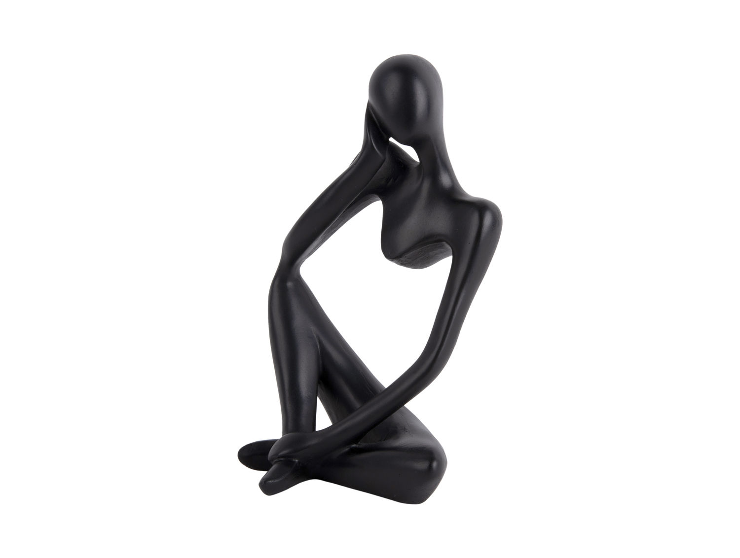 Beeld Staarmund Polyresin Zwart H24 cm - Afbeelding 2