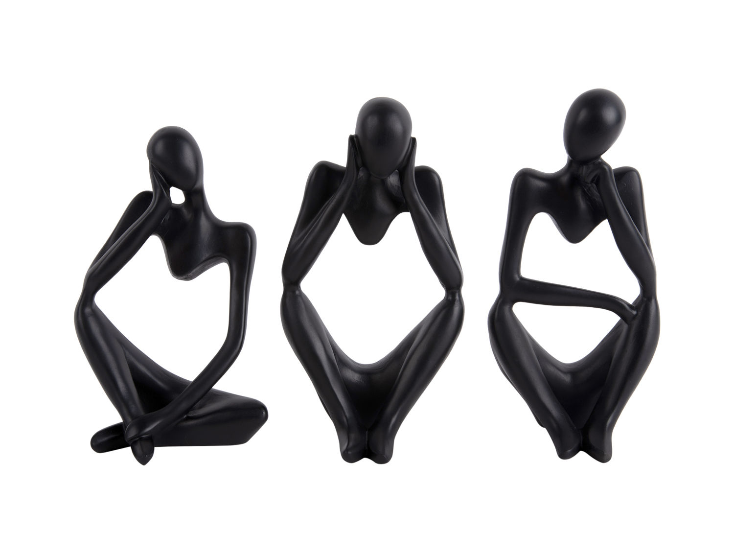 Beeld Staarmund Polyresin Zwart H24 cm - Afbeelding 3
