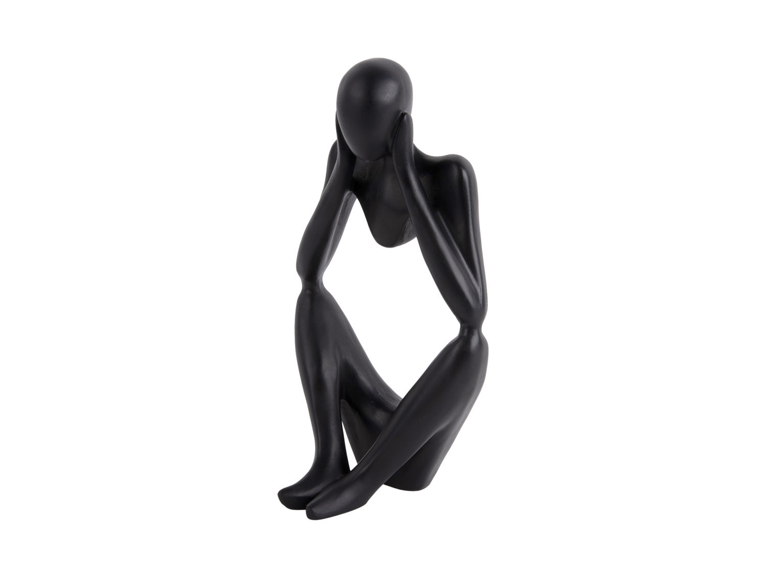 Beeld Faaltund Polyresin Zwart H21 cm - Afbeelding 2