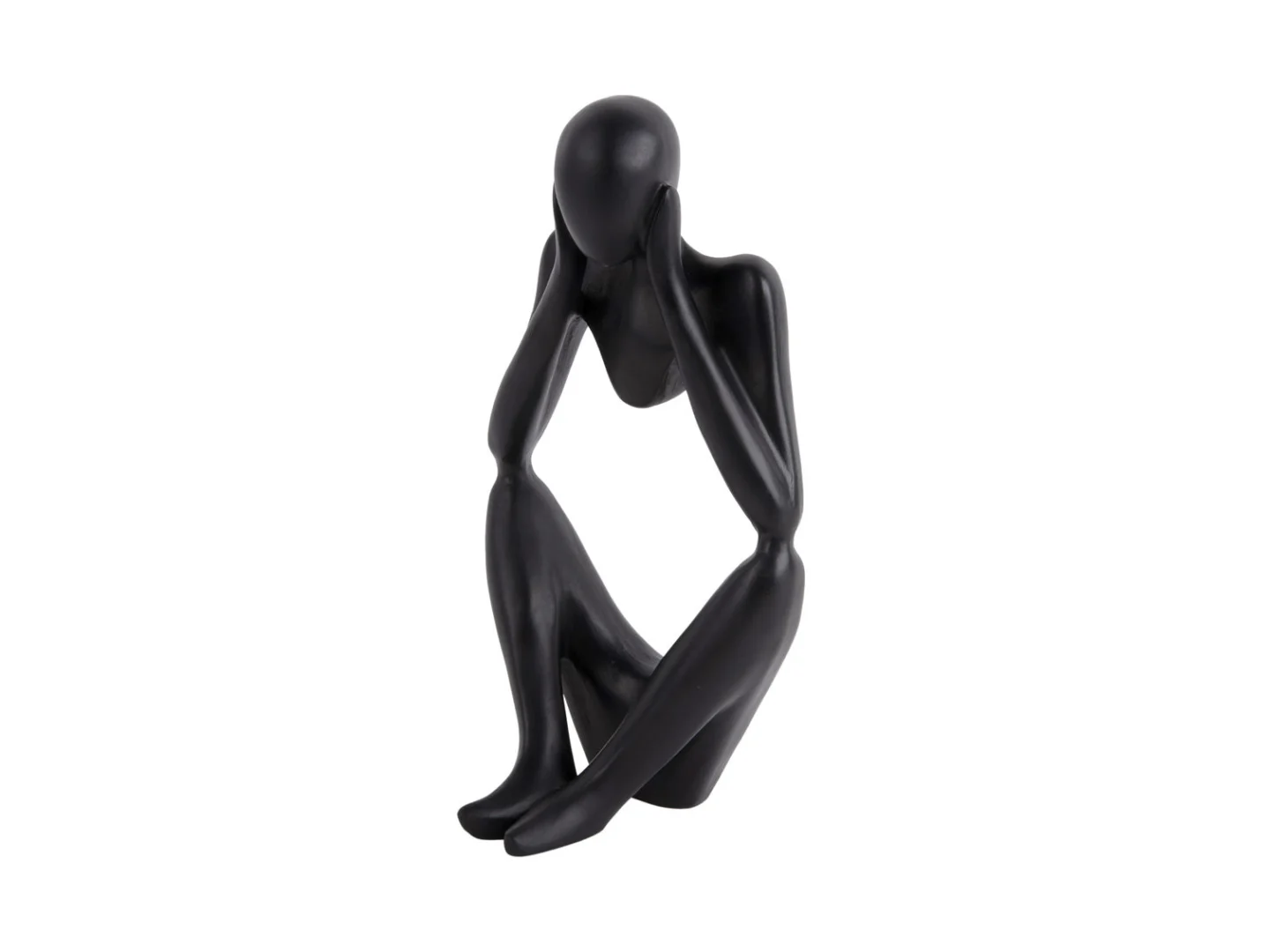 Beeld Faaltund Polyresin Zwart H21 cm - Afbeelding 2