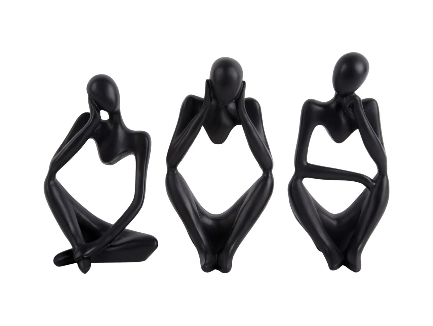 Beeld Flaammu Polyresin Zwart H24 cm - Afbeelding 4