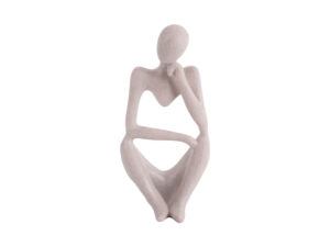 Beeld Peekir Polyresin Lichtgrijs H24 cm