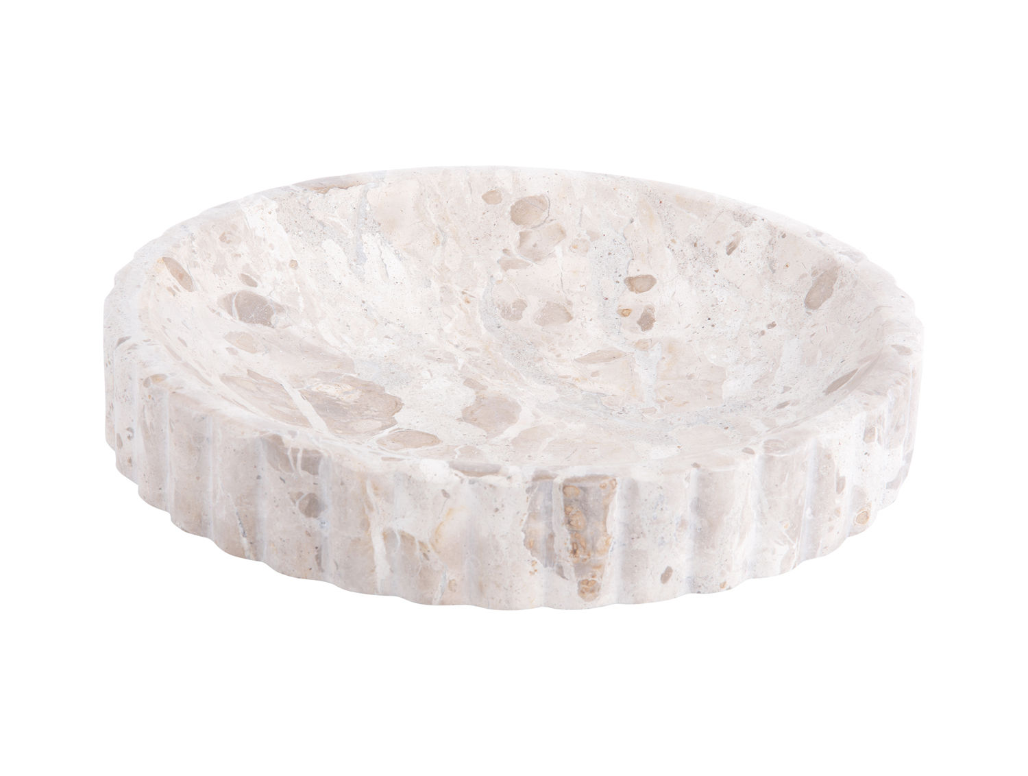 Rond Dienblad Kostine Marmer Bruin met natuurlijke marmerlook en compact 30 x 30 cm formaat