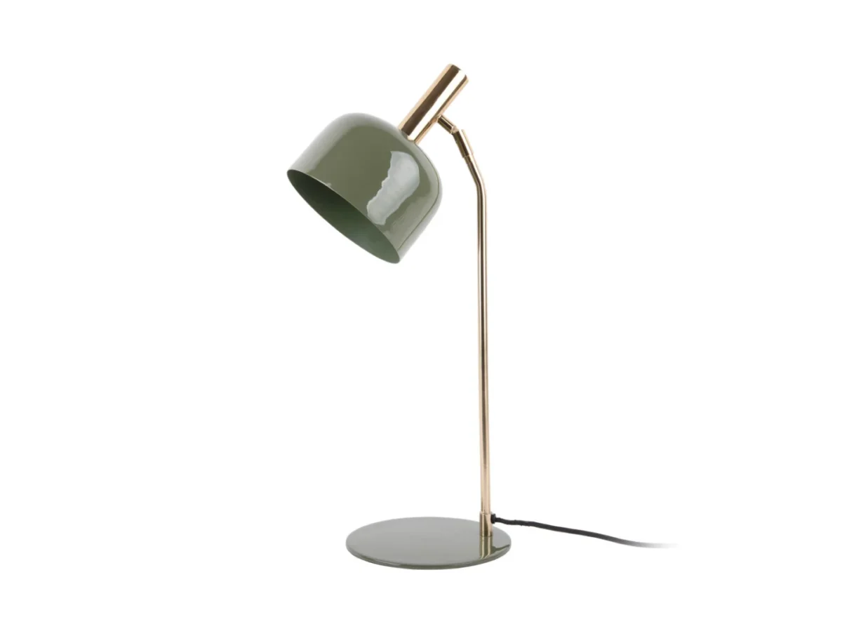 Tafellamp Rossy Groen H56 cm met glanzende kap en gouden accenten