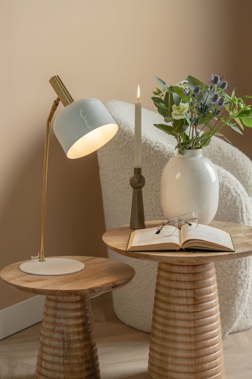 Tafellamp Geissone Wit H56 cm - Afbeelding 4