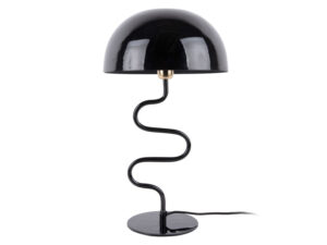 Tafellamp Grientino Zwart H54 cm met gedraaid frame en glanzende geëmailleerde kap