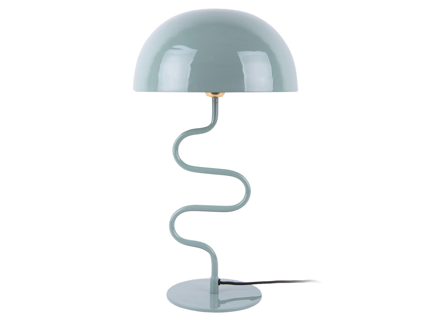 Tafellamp Laalvesta lichtblauw met gedraaid ontwerp, glanzende kap en ronde voet, 54 cm hoog