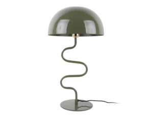 Tafellamp Toby groen H54 cm met gedraaide voet, glanzende geëmailleerde kap en modern design