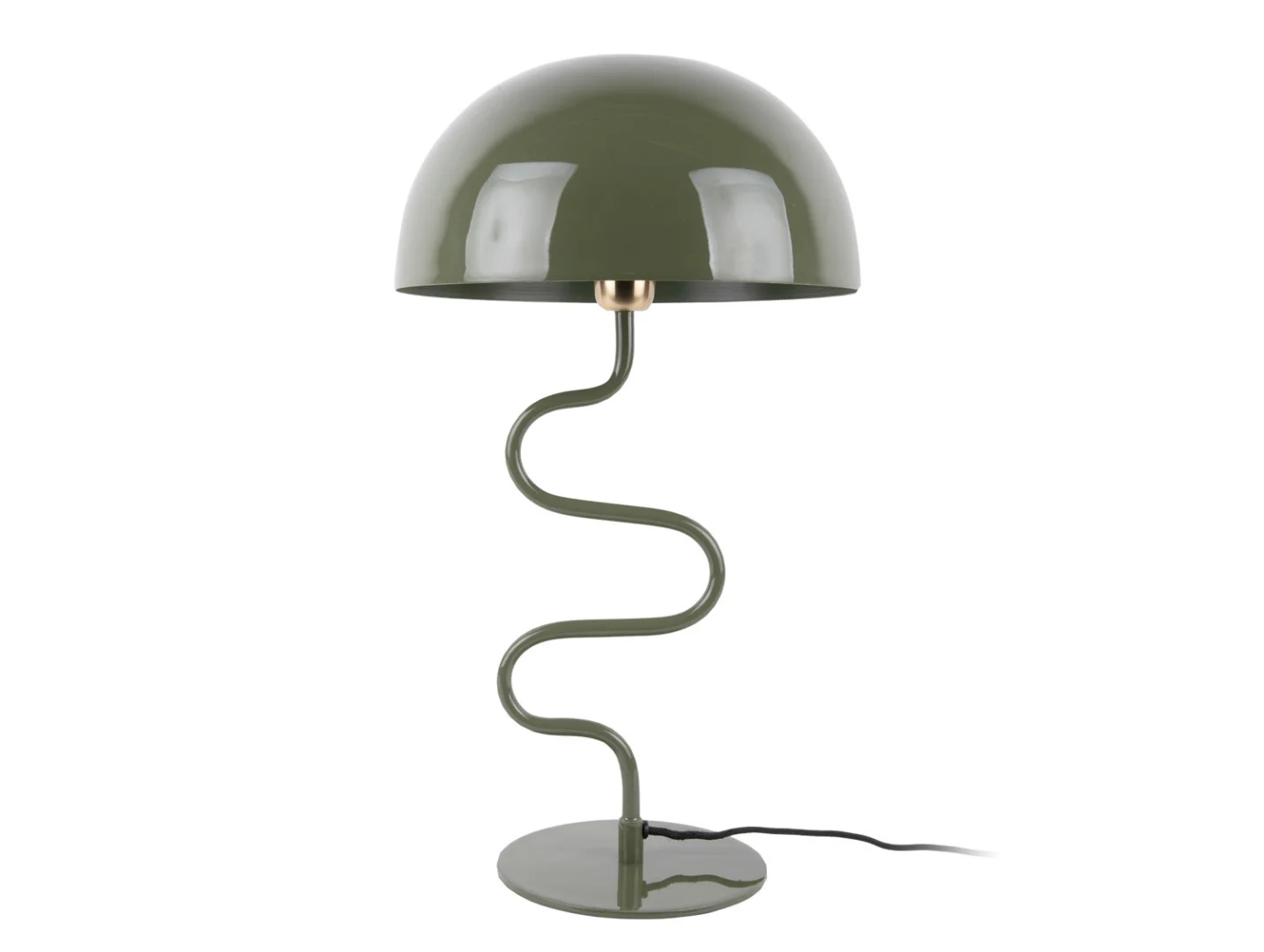Tafellamp Toby groen H54 cm met gedraaide voet, glanzende geëmailleerde kap en modern design