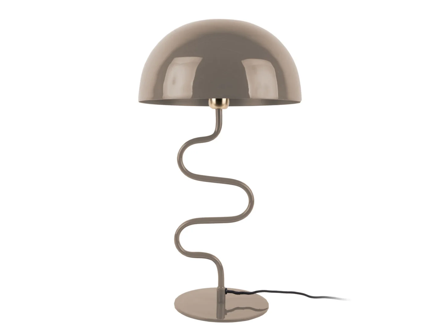 Tafellamp Bonner warm grijs met gedraaide voet en glanzende geëmailleerde kap, H54 cm