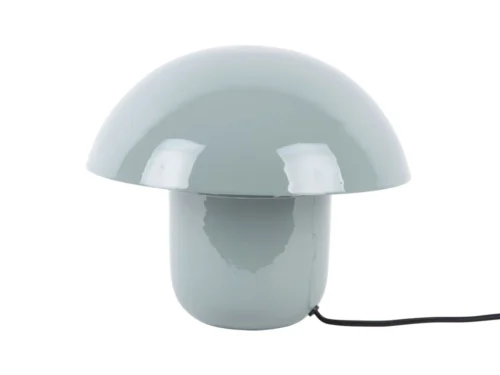 Tafellamp Braulloro lichtblauw, glanzend en rond design van 25 cm hoog met snoer