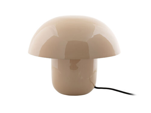 Tafellamp Hautond zacht bruin met glanzende paddenstoelvorm en snoer, H25 cm
